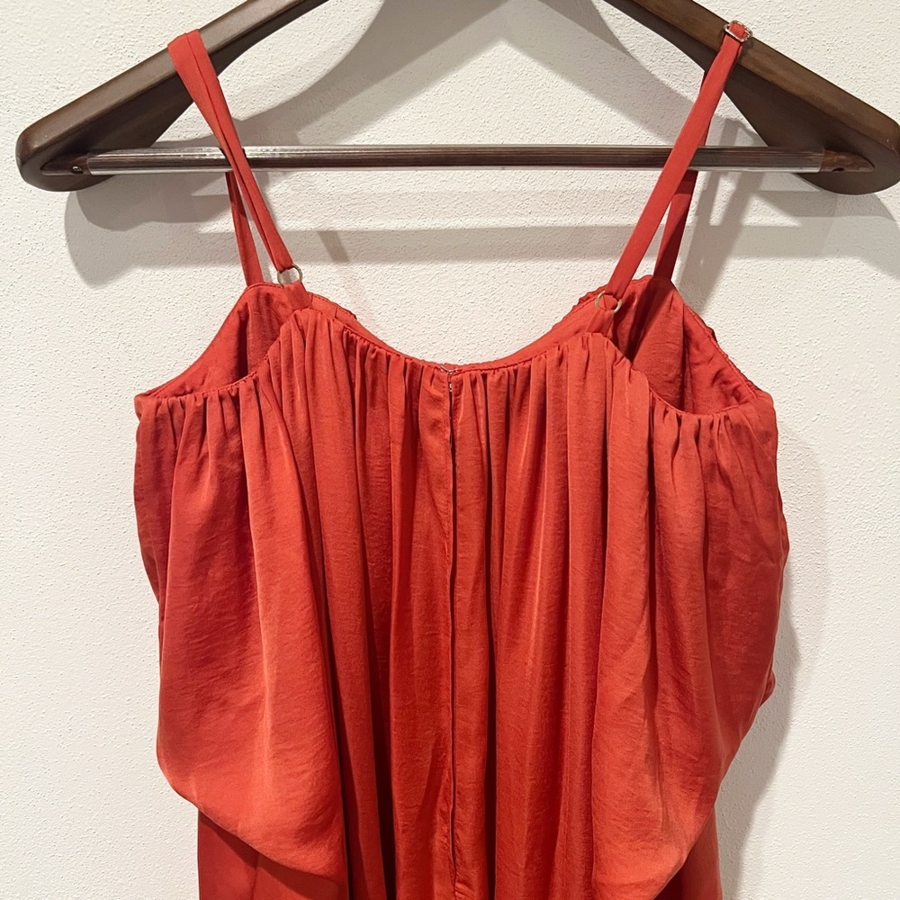 Marciano Orange Thin Strap Flounce Top High Low Flowy Dress Size 2 - Picture 3 of 7
